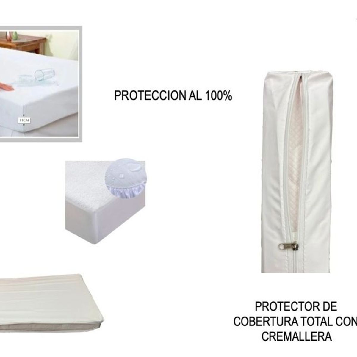 STALION - Colchón para corral de bebé 110 x 70 + protector antifluido