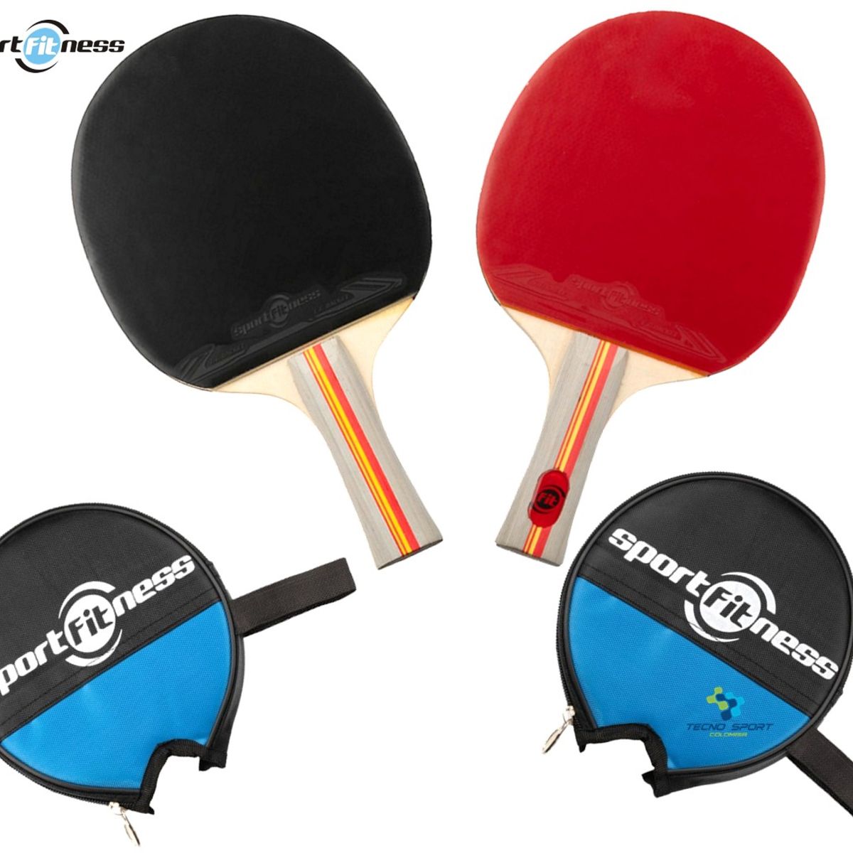 SPORT FITNESS - Raquetas Ping Pong Sport Fitness Con Estuche