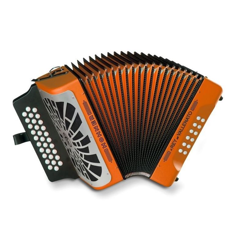 HOHNER - ACORDEON HOHNER REY VALLENATO ADG NARANJA.