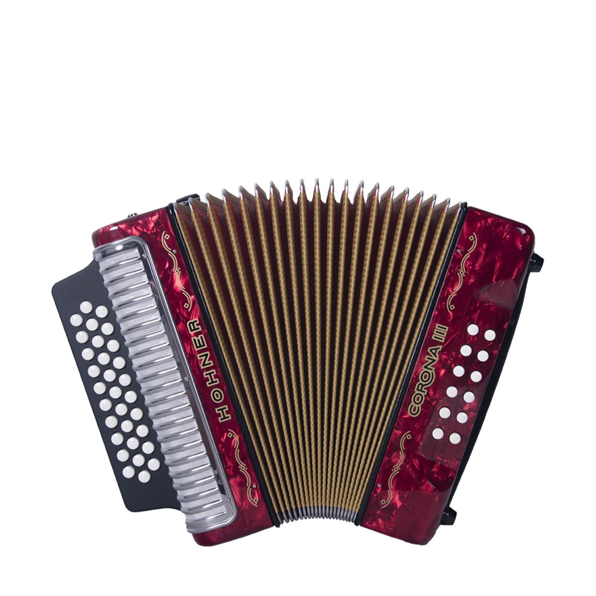 HOHNER - ACORDEON HOHNER CORONA III BESAS ROJO.