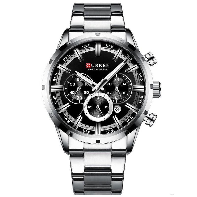 CURREN - Reloj Hombre Curren 8355 Cuarzo Cronografo Correa Acero Inoxidable