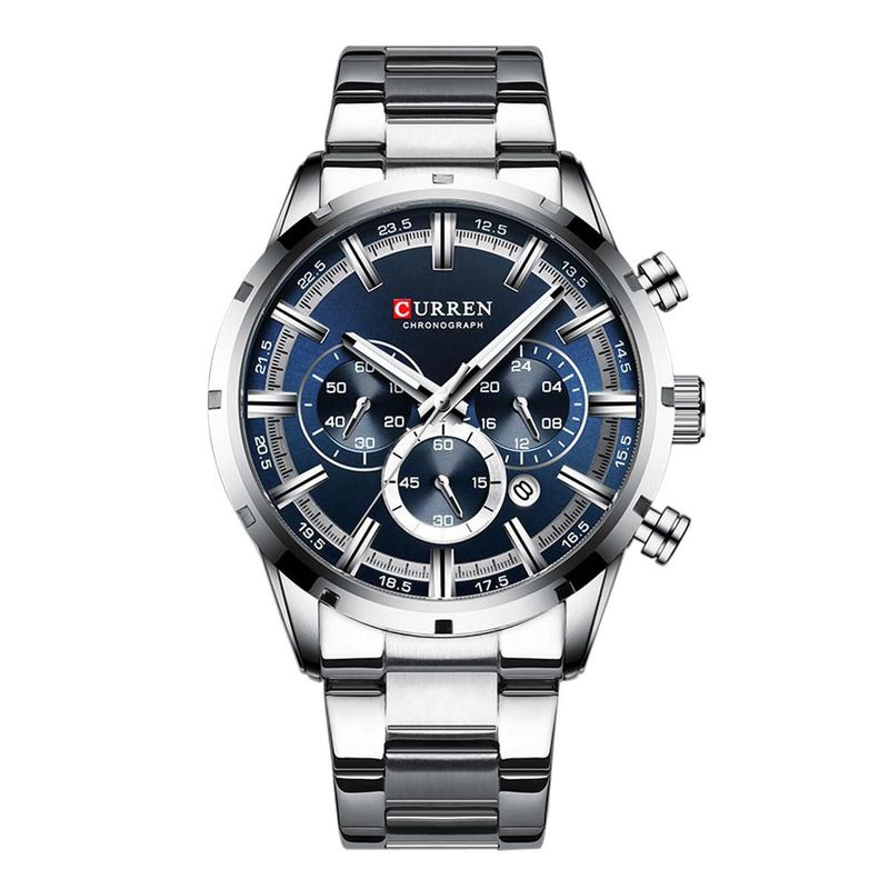 CURREN - Reloj Hombre Curren 8355 Cuarzo Cronografo Correa Acero Inoxidable