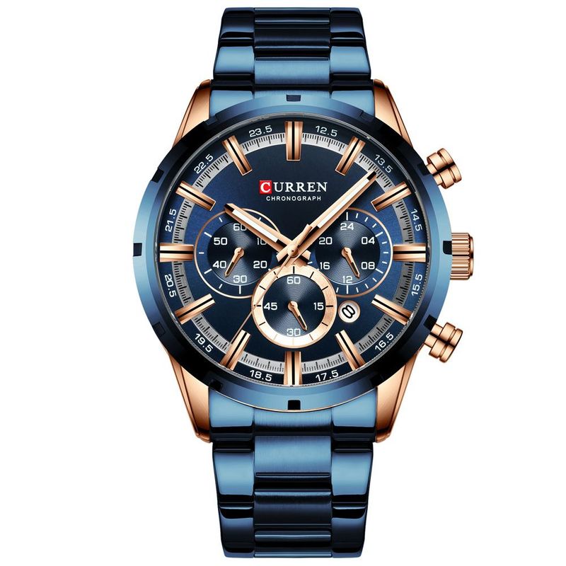 CURREN - Reloj Hombre Curren 8355 Cuarzo Cronografo Correa Acero Inoxidable