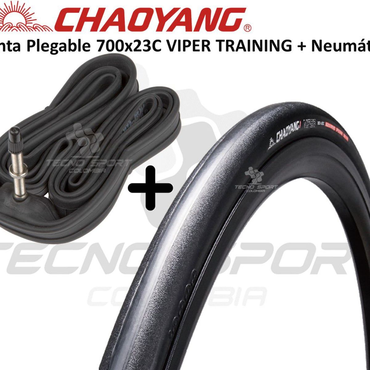 CHAOYANG - Llanta + Neumático Bicicleta 700 X 23c Chaoyang Ruta Combo