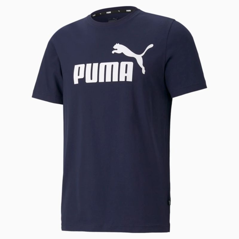 PUMA - CAMISETA PUMA HOMBRE ESS LOGO TEE AZUL BLANCO.