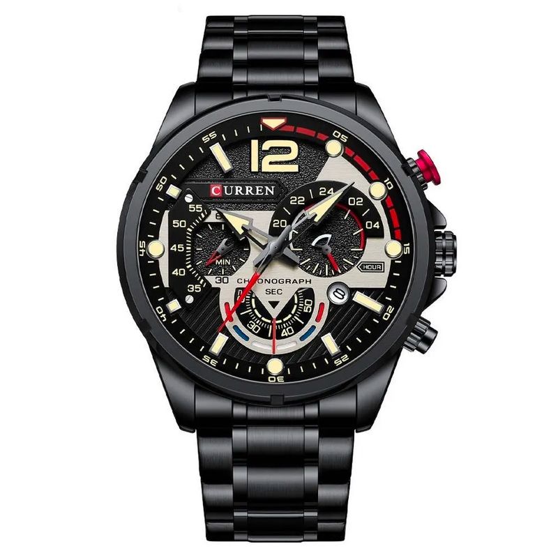 CURREN - Reloj Hombre Curren 8395 Cuarzo Cronografo Correa Acero Inoxidable
