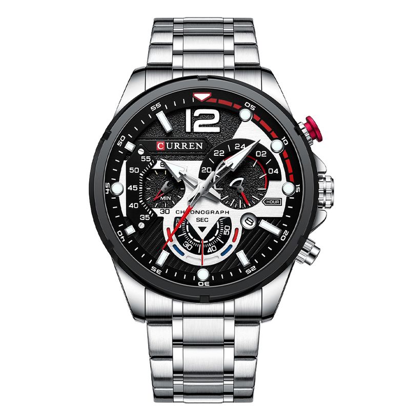 CURREN - Reloj Hombre Curren 8395 Cuarzo Cronografo Correa Acero Inoxidable