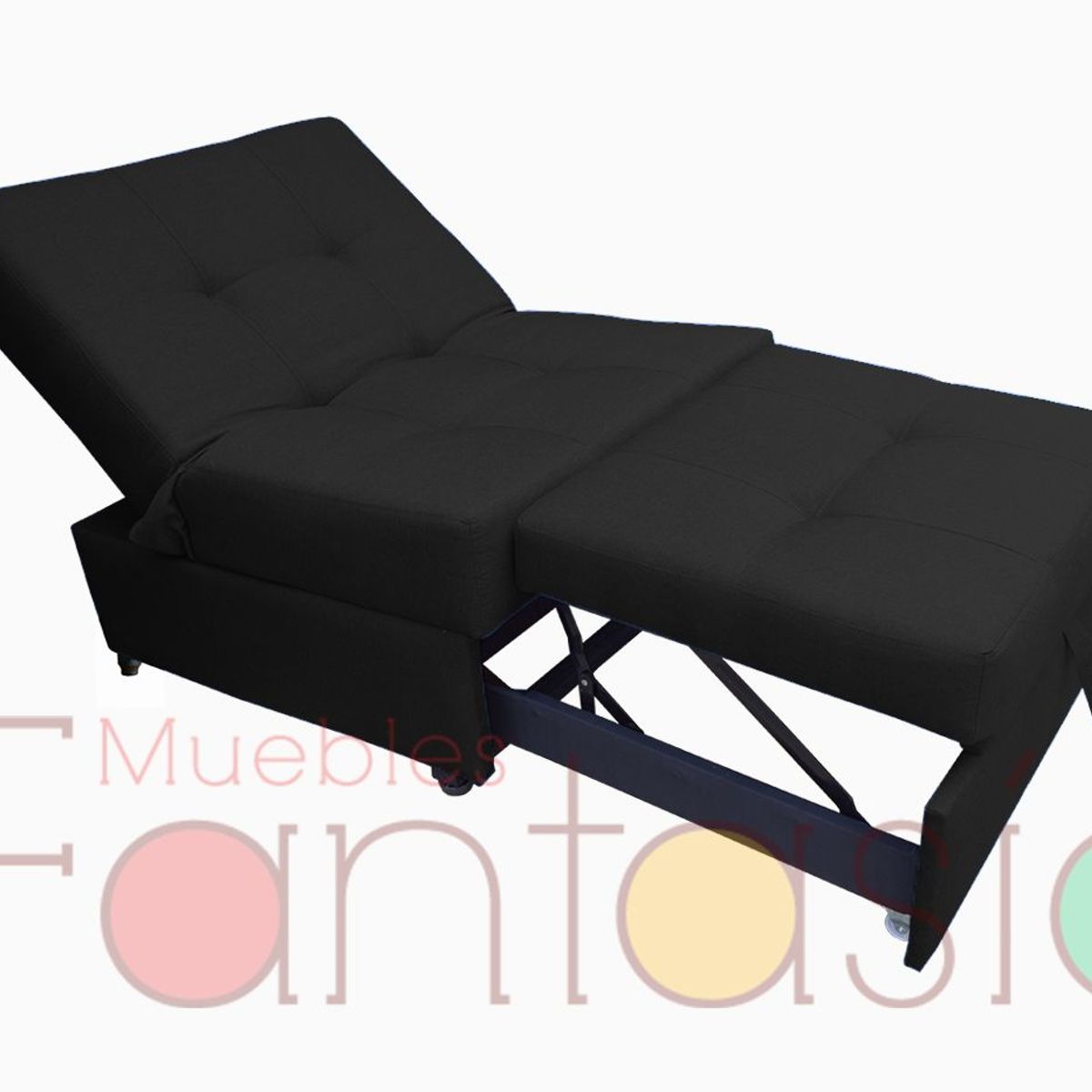 MUEBLES FANTASIA - Sofa cama Aleman sin brazos 90cm Negro Muebles fantasía