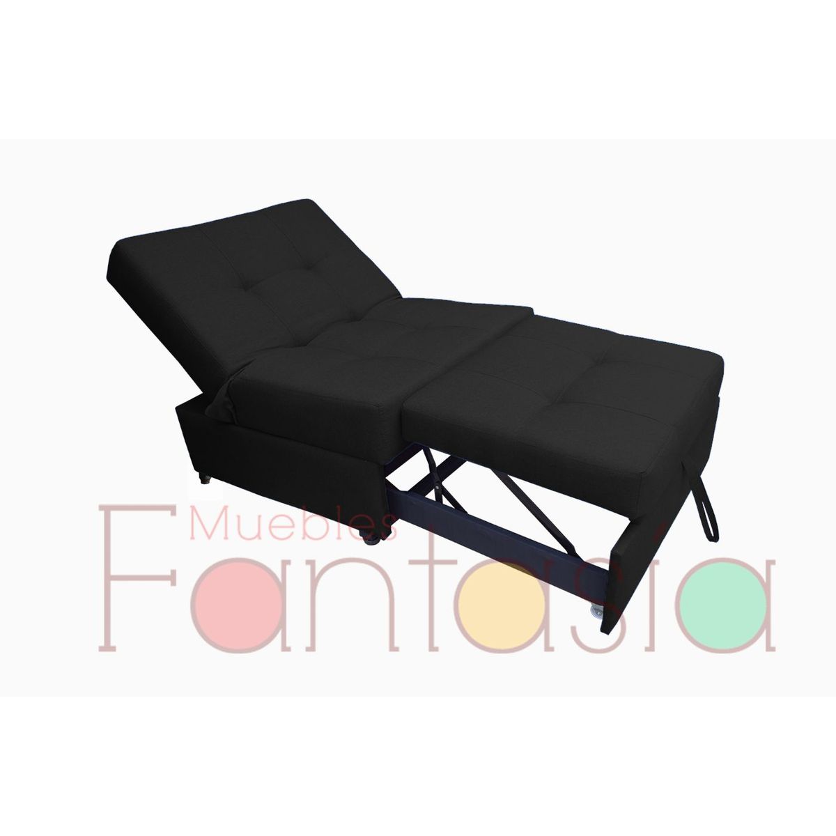 MUEBLES FANTASIA - Sofa cama Aleman sin brazos 90cm Negro Muebles fantasía