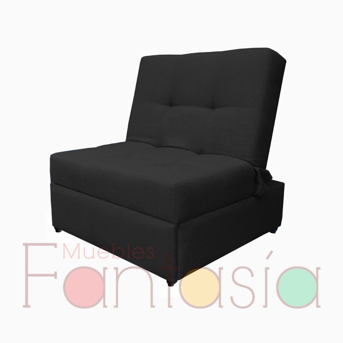 MUEBLES FANTASIA - Sofa cama Aleman sin brazos 90cm Negro Muebles fantasía