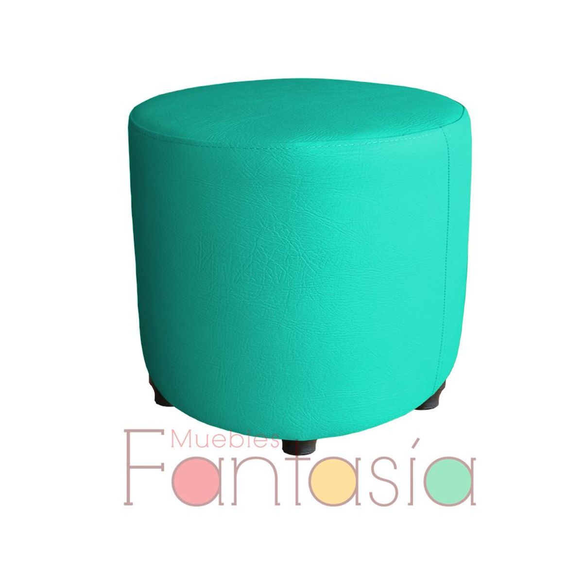 MUEBLES FANTASIA - Puff redondo Cuerotex Aguamarina Muebles Fantasía