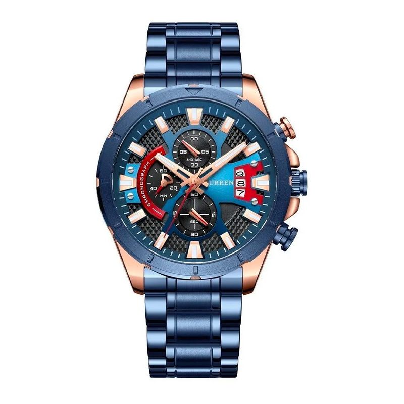 CURREN - Reloj Curren 8401 Cuarzo Acero Inoxidable Cronógrafos