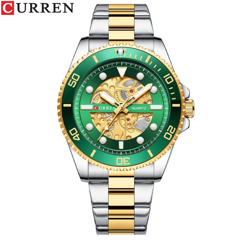 CURREN - Reloj Curren 8412 Clásico Cuarzo Acero Inoxidable Cronógrafos