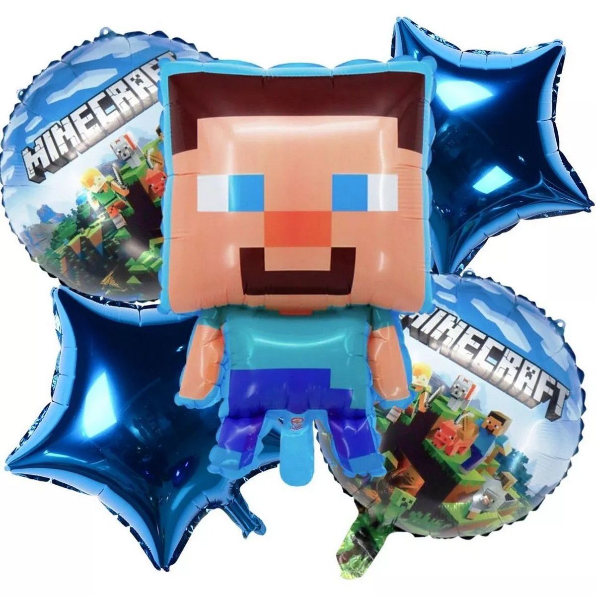DAYOSHOP - Kit Bouquet Globo Minecraft Feliz Cumpleaños World