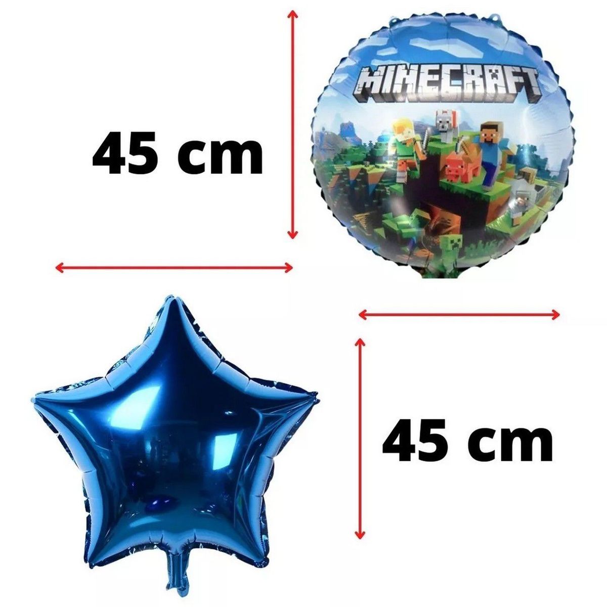 DAYOSHOP - Kit Bouquet Globo Minecraft Feliz Cumpleaños World