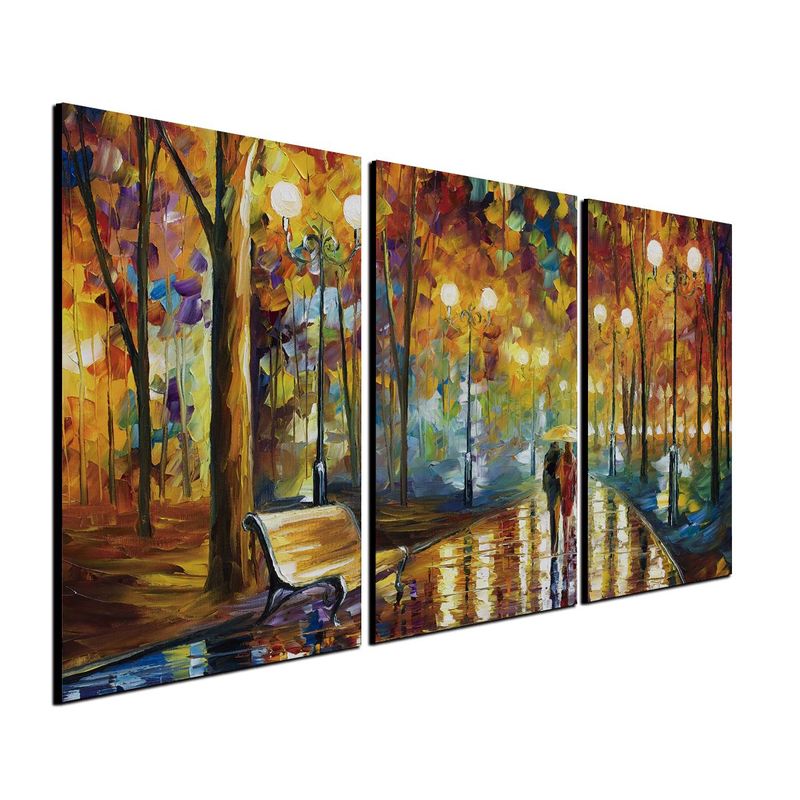 ART INDUSTRY - Cuadro Triptico 90x50cm Tipo Oleo Camino