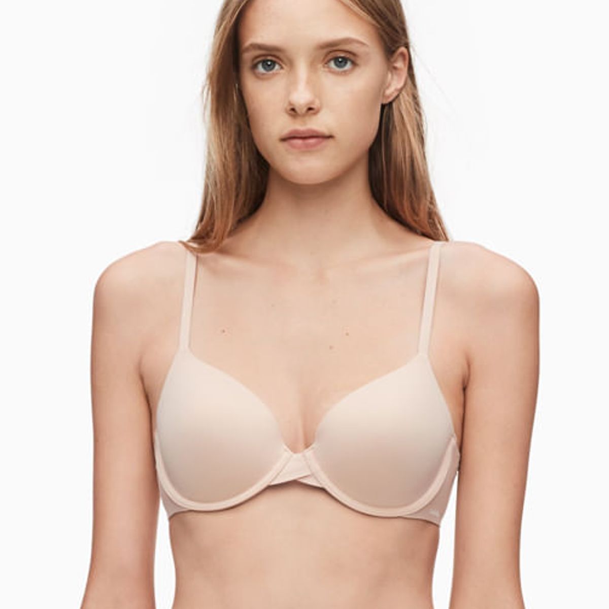 CALVIN KLEIN - Brassier Beige Microfibra Lightly Forrada Calvin Clein