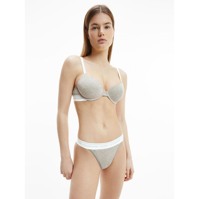 CALVIN KLEIN - Brassier Gris Algodón Lightly Forrada Demi Gris Calvin Klein