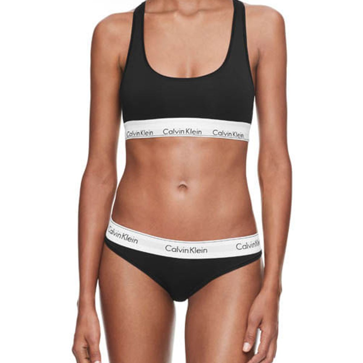 CALVIN KLEIN - Bralette Negro Algodón Negro Calvin Klein