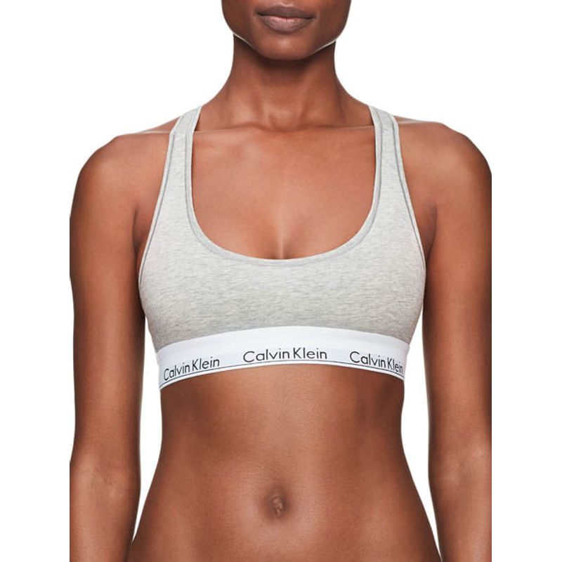 CALVIN KLEIN - Top Gris En Algodón Para Mujer Calvin Klein