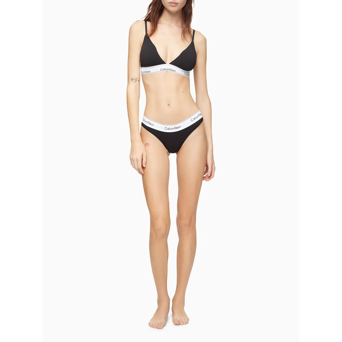 CALVIN KLEIN - Bralette Negro De Triángulo Para Mujer
