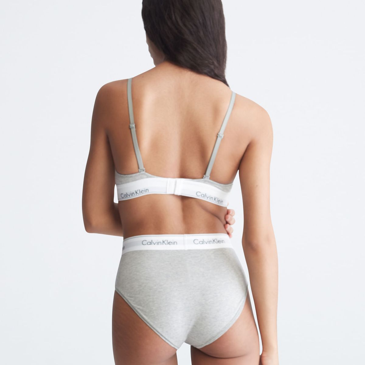 CALVIN KLEIN - Bralette Gris En Triángulo Para Mujer