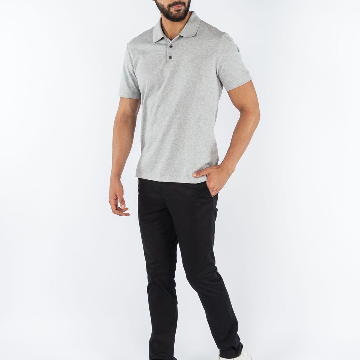 CALVIN KLEIN - Polo Gris De Algodón Para Hombre Calvin Klein