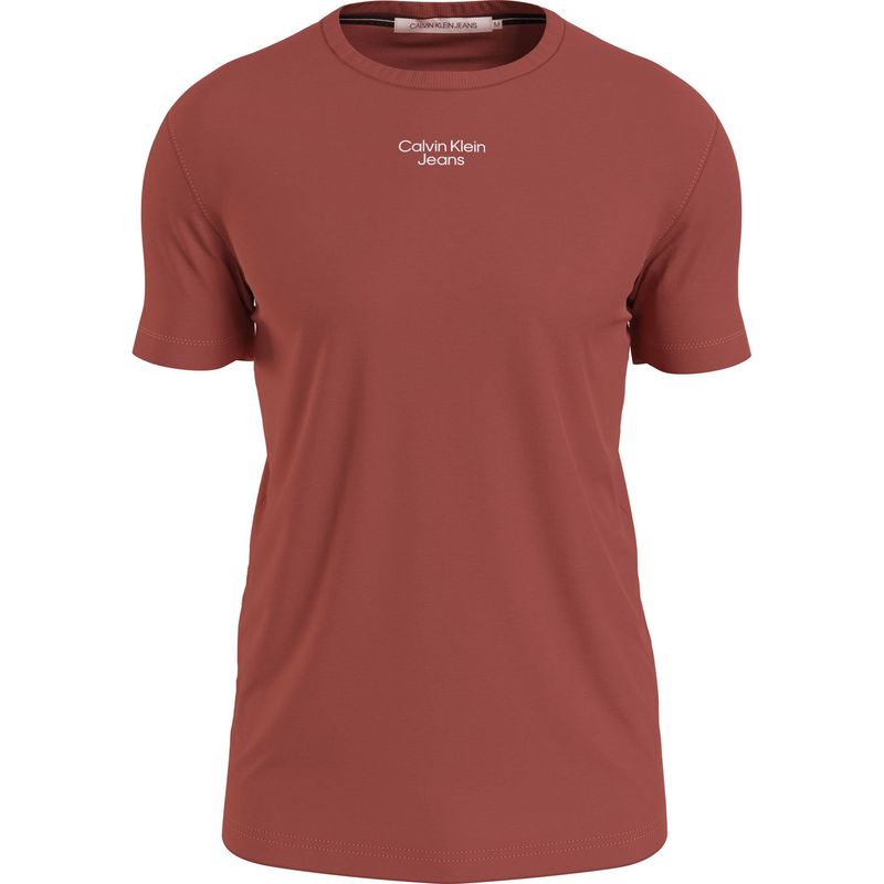 CALVIN KLEIN - Camiseta coral slim de algodón Calvin Klein