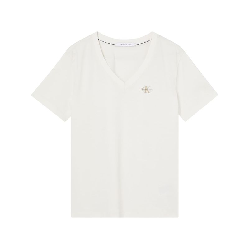 CALVIN KLEIN - Camiseta De Algodón Orgánico Blanco Calvin Klein