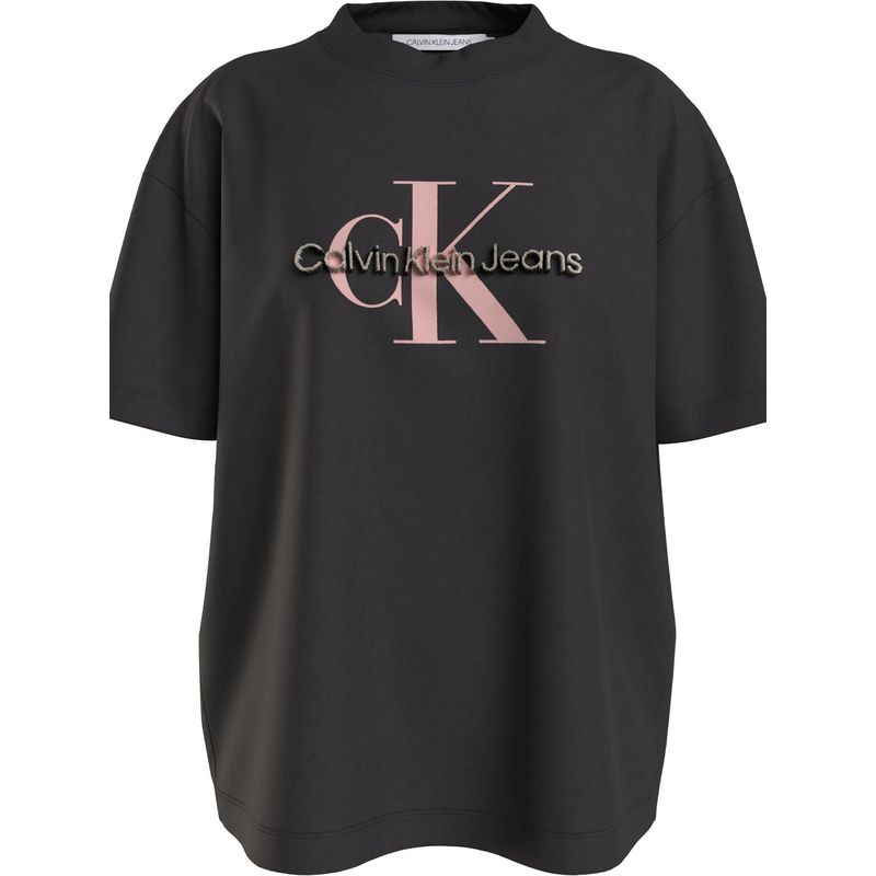 CALVIN KLEIN - Camiseta negra iconic con monologo Calvin Klein