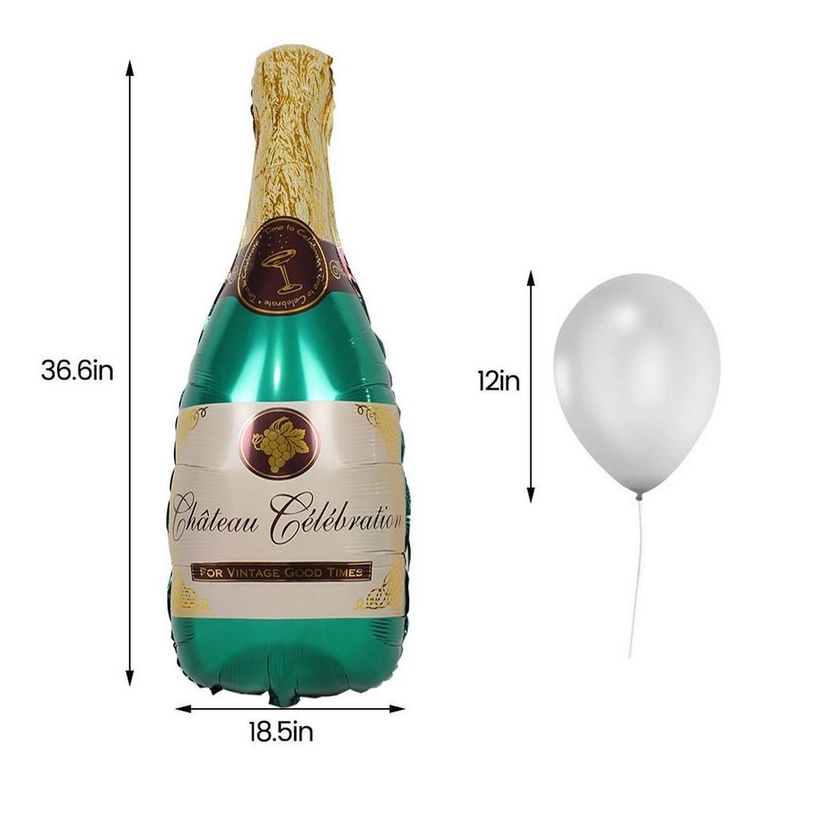 DAYOSHOP - Kit Set Globo Feliz Cumpleaños Botella Champagne Copa Cheer