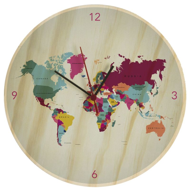 GAMA DIGITAL - Reloj de pared Mapamundi.