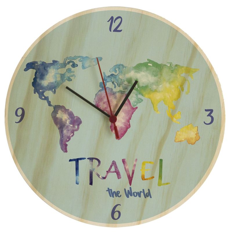 GAMA DIGITAL - Reloj de Pared Mapa en colores.