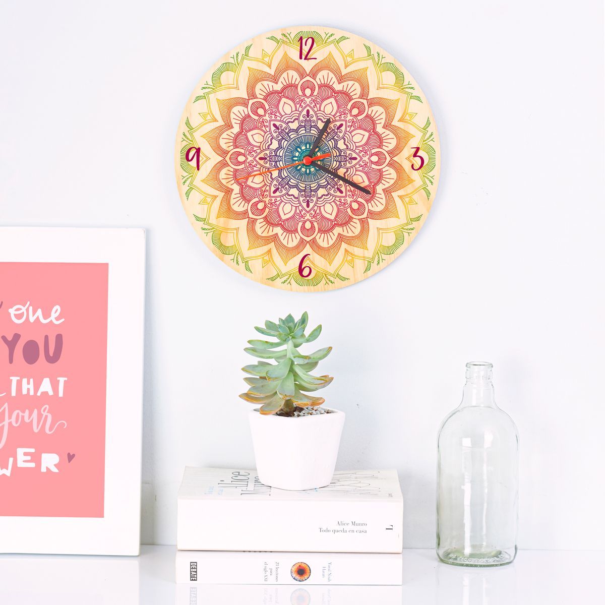 GAMA DIGITAL - Reloj de pared Mandala Tornasol.