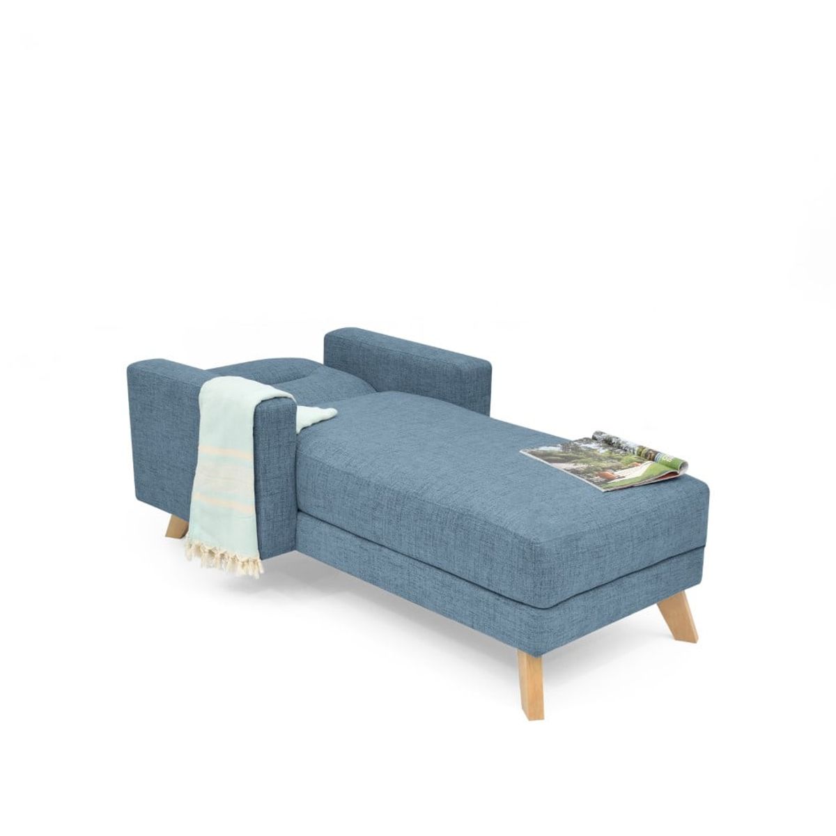 VENECIA - Chaise Longue Barza en Tela Índigo