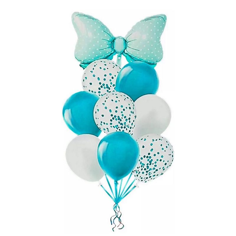 DAYOSHOP - Kit Set Globo Feliz Cumpleaños Moño Minnie Tematico Azul