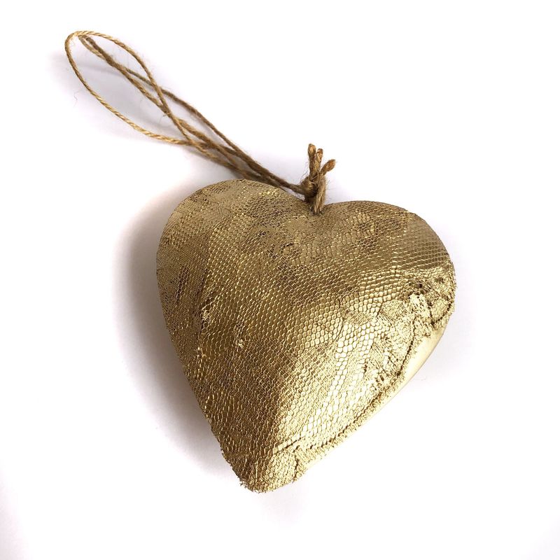 EGG PRODUCTOS DE PAZ - Corazón Dorado Encaje Colgante