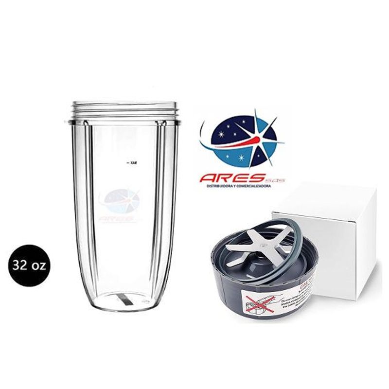 GENERICO - Kit Vaso 32oz+Cuchilla para Nutribullet  600w-900w