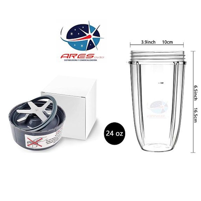 GENERICO - Kit Vaso 24oz+Cuchilla para Nutribullet  600w-900w