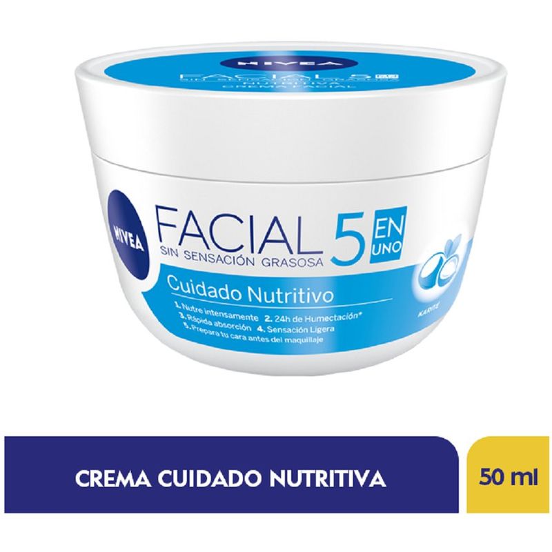 NIVEA - Crema Hidratante Nivea Cuidado Nutritiva Frasco x 50 Ml