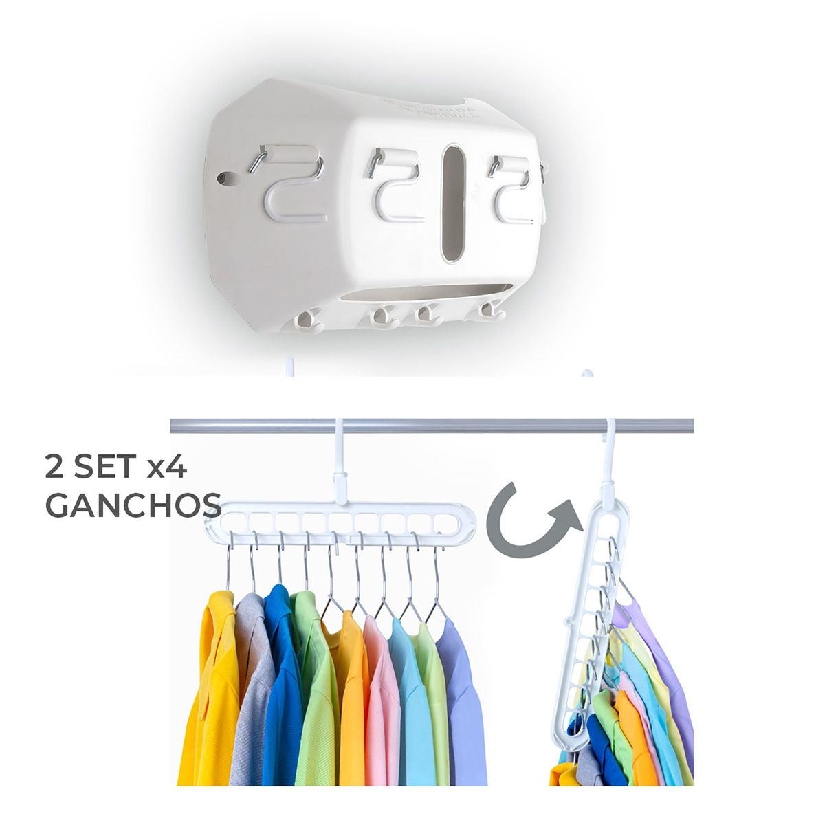 ENERGY PLUS - Combo: Portaescobas y Traperos + 8 ganchos Ahorradores