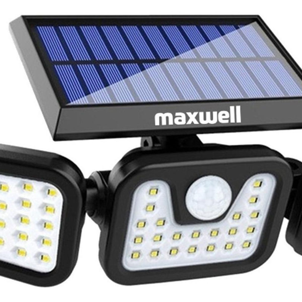 MAXWELL - Lampara Solar Led Exterior Maxwell Sensor Movimiento 3 Direc