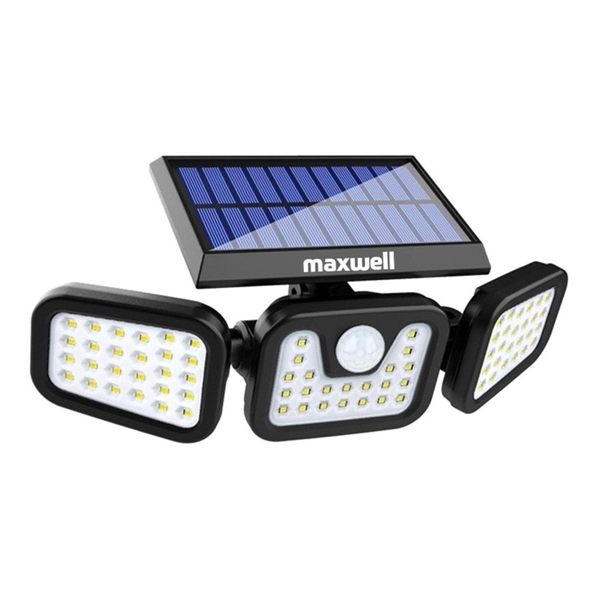 MAXWELL - Lampara Solar Led Exterior Maxwell Sensor Movimiento 3 Direc