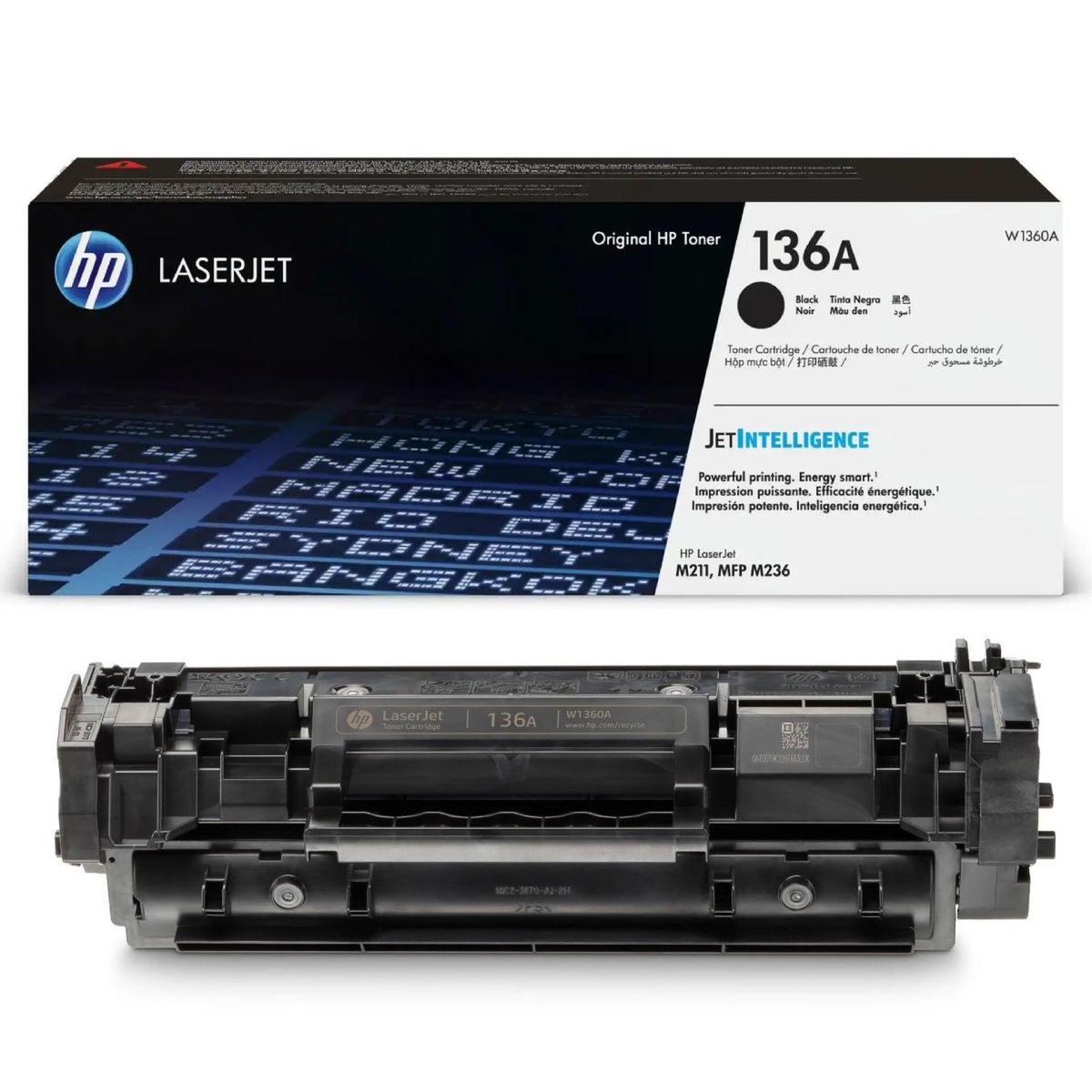 HP - Cartucho de Tóner Original HP LaserJet 136A Negro W1360A