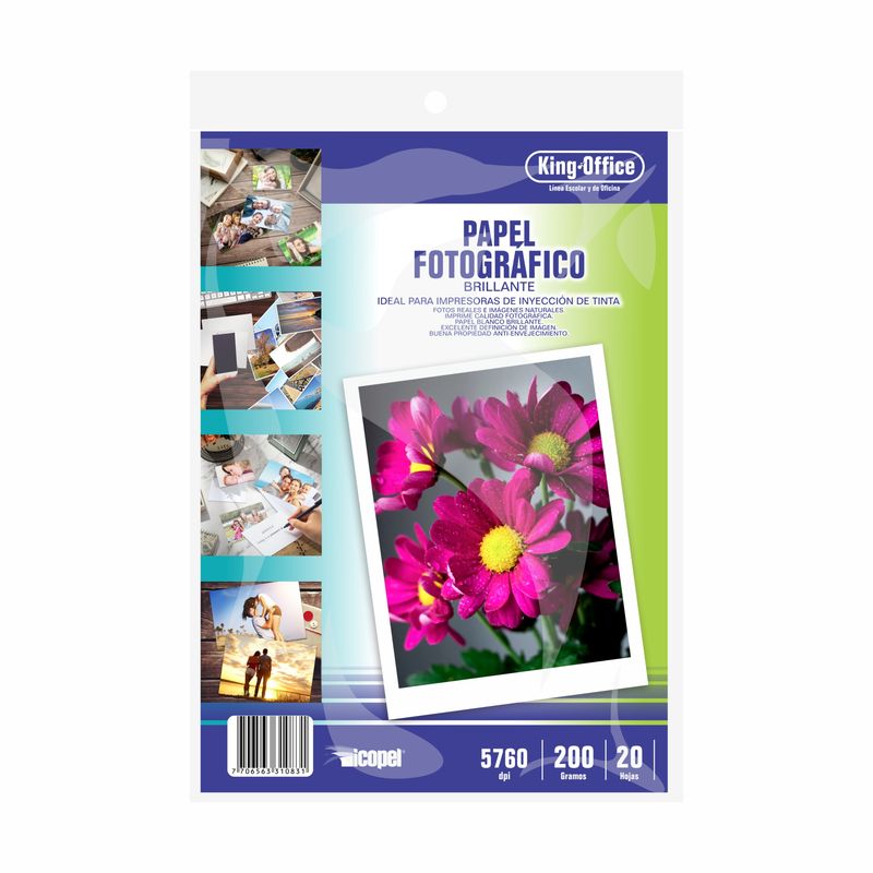 ICOPEL - Papel Photo Glossy 200g A4 X 20 Hojas