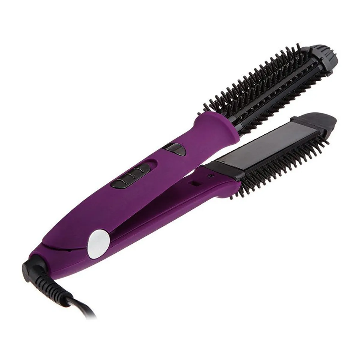 COMPRALOENCASA COM - Cepillo plancha cerámica alisador rizador brillo volumen 4 en 1