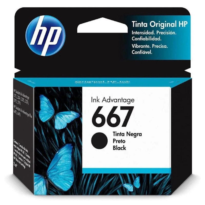 HP - Cartucho De Tinta Hp 667 Negro Original Ink Advantage