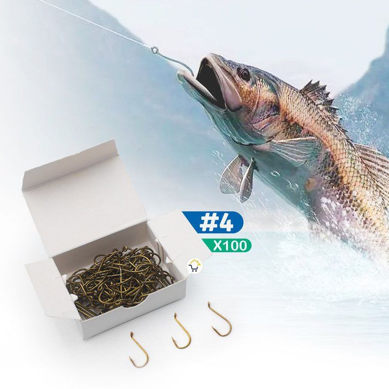 COMPRALOENCASA COM - Anzuelo pesca nro4 x100 unidades garra acero dg8566