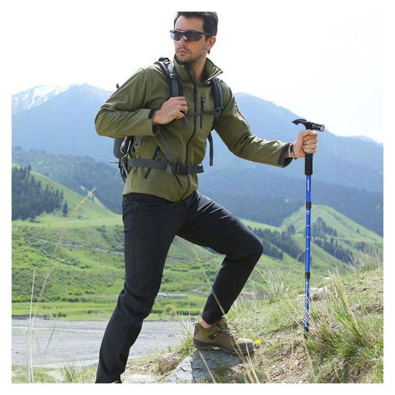 COMPRALOENCASA COM - Bastón senderismo trekking linterna led ajustable caminata