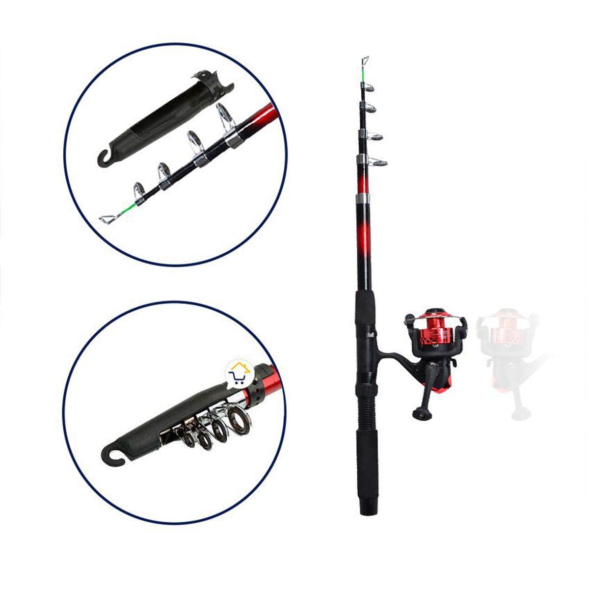 COMPRALOENCASA COM - Caña de pescar 2.10 mts anzuelos bara carrete nylon sy200